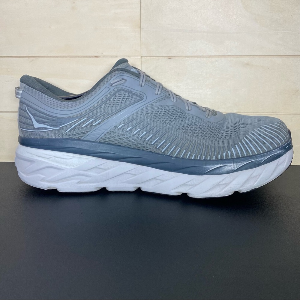 Hoka Bondi 7 Grey Men's Size 11 Running Shoes Sneakers 1110518 WDDS - Picture 3 of 11